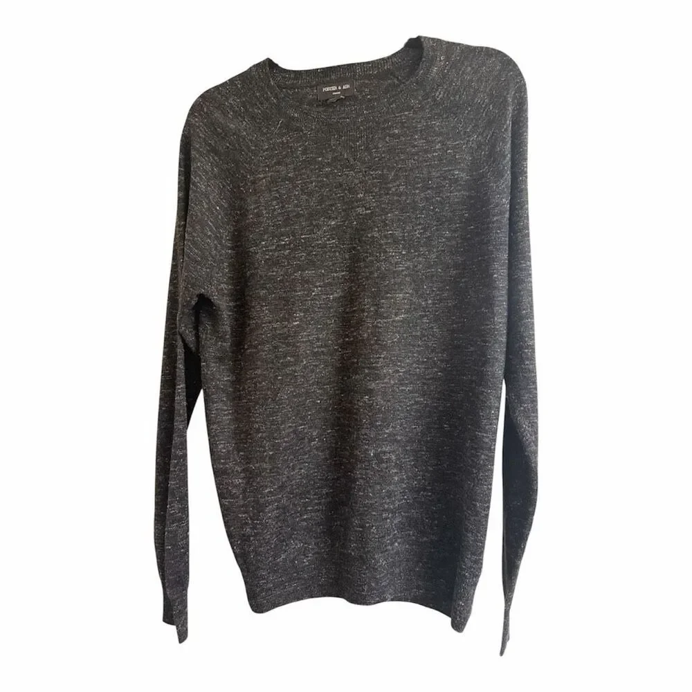 ✨Porter & Ash Men’s Heathered Gray Wool Linen CrewNeck Lightweight Sz L Sweater✨